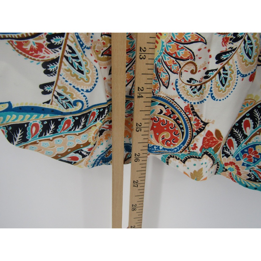 Chico's Button Down Shirt Womens 2 White Paisley No-Iron Chic Stretch Blouse - Picture 9 of 10